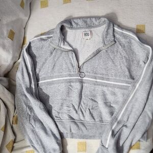 BDG Gray Zip Up Crop‎ Sweater